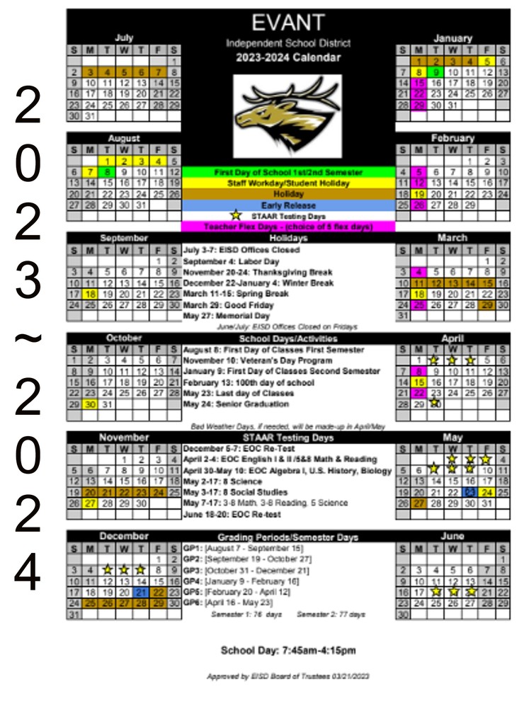 2023-2024 Official Calendar Preview Image